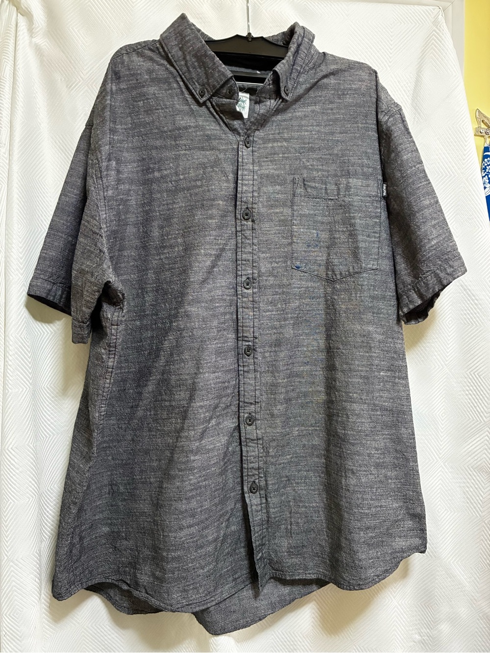 Hurley Men's Short-Sleeve Button-Down Shirt - Charcoal Gray